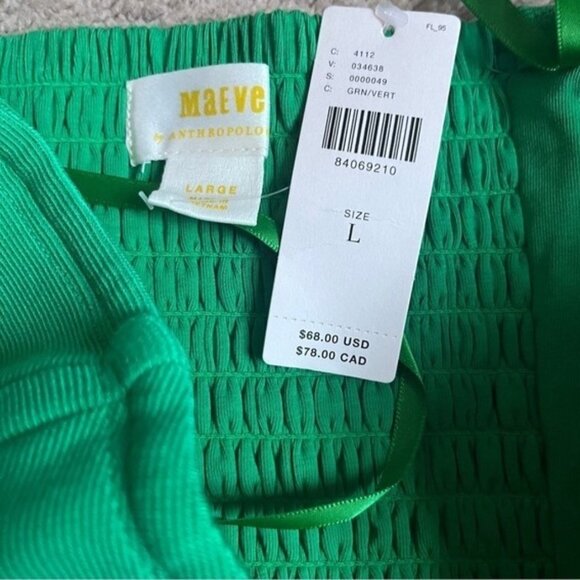 Anthropologie Maeve Large Strapless Corset Top Green NWT - Picture 4 of 7